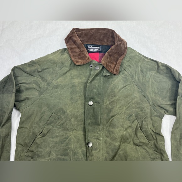 The Hundreds x Public Label Field Jacket Waxed Cotton Plaid Lined Corduroy Zip S - Picture 3 of 16
